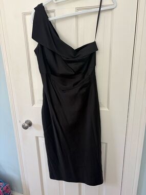 Elegant Black One-Shoulder Dress by Donna Rico